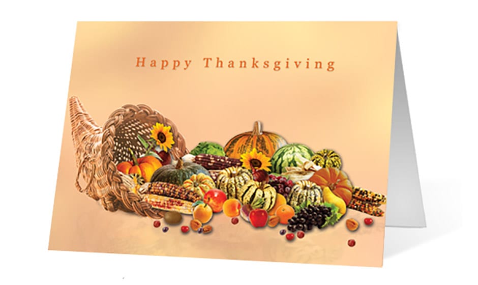 Cornucopia corporate holiday greeting card thumbnail
