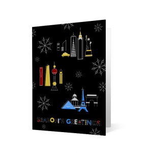 2019 line cities corporate holiday greeting card thumbnail