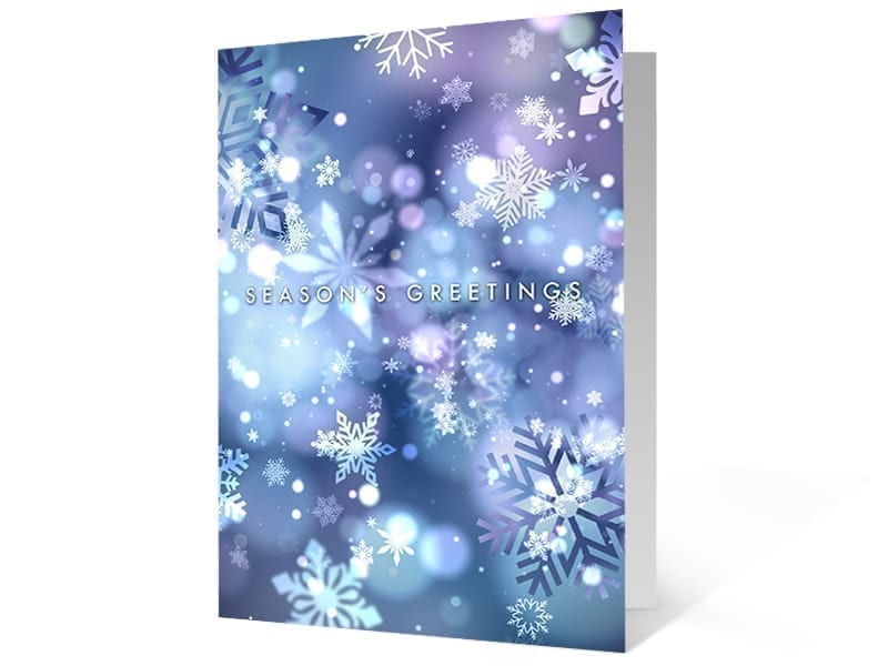 Snowflake Connections 2020 corporate holiday print greeting card thumbnail