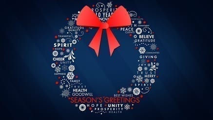 Wreath Words Holiday ecard thumbnail